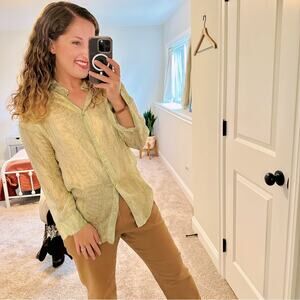 Forte_Forte Green Snake Silk Blouse Top Medium